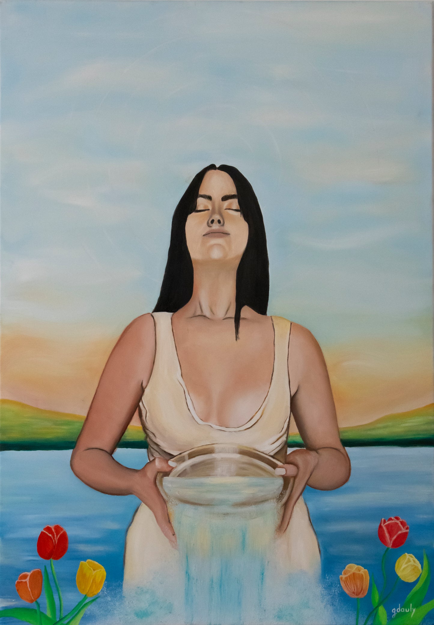 Transmission, 2024, Huile sur toile, 116 x 81 cm